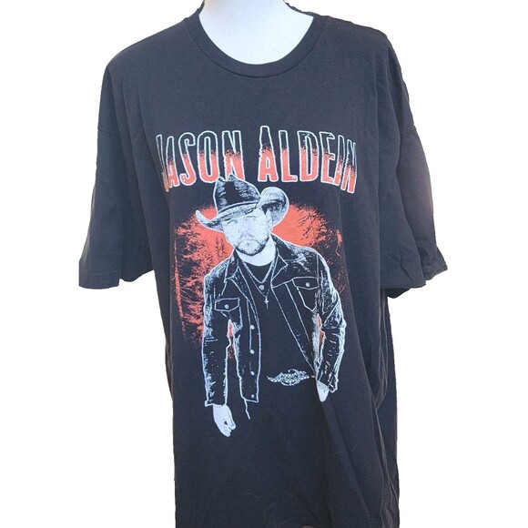 Jason Aldean Cowboy Tour Band Tee Size 2X Black 2 Sides - Picture 1 of 6